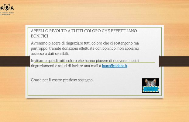 Grazie per il vostro sostegno