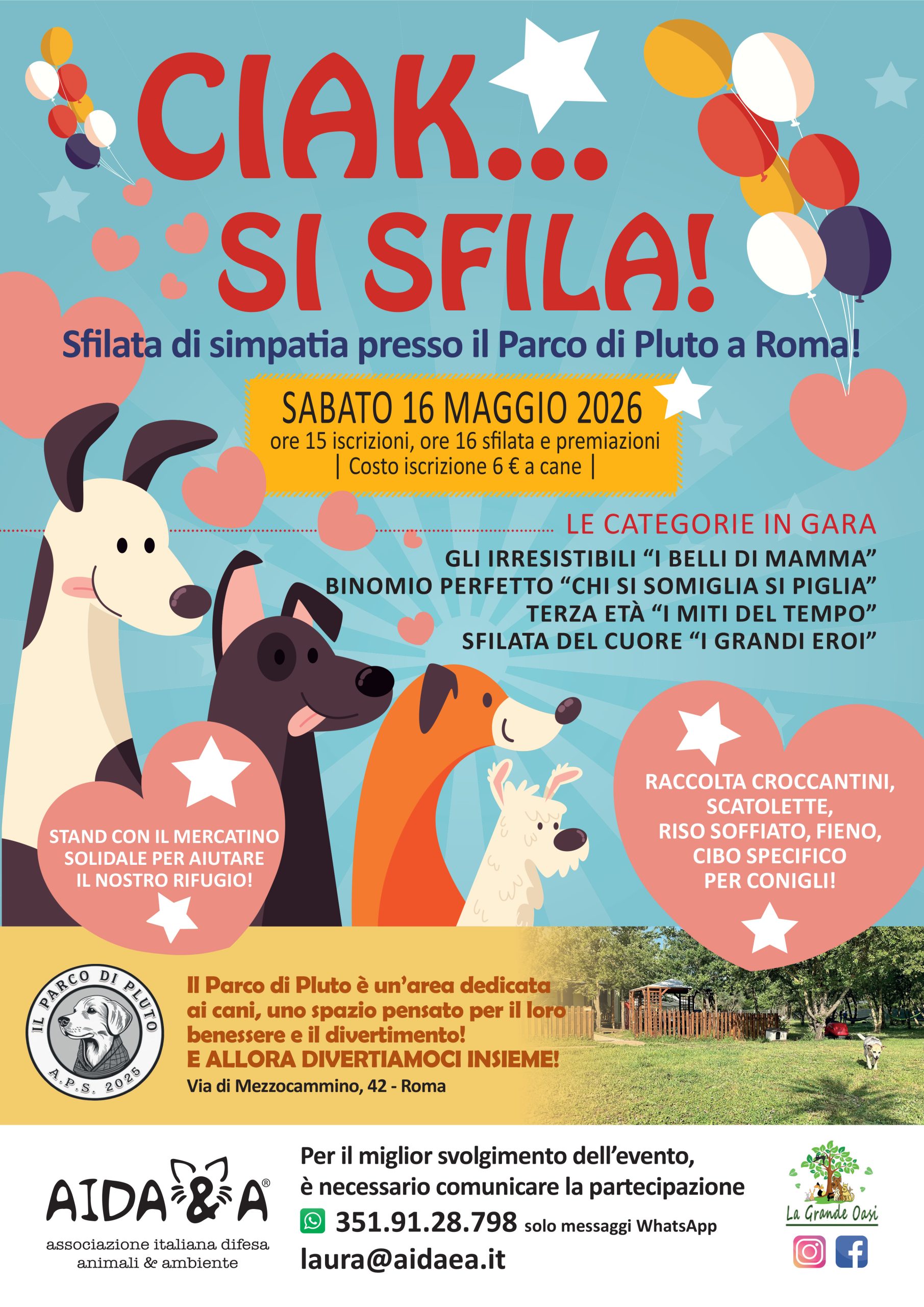 CIAK SI SFILA  16 maggio Parco di Pluto – Roma